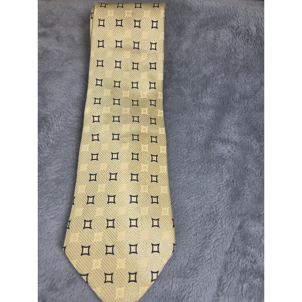 Retro Ruffini Men's‎ Neck Tie Yellow Geometric Classy Sexy Silk 3.75/60